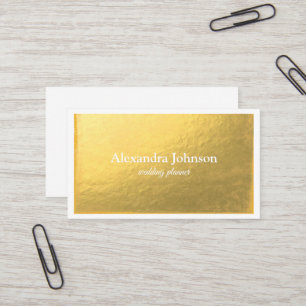Modern Chic white and Gold Foil Luxury  Business Card