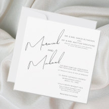 Modern Chic White & Black Scripts Wedding