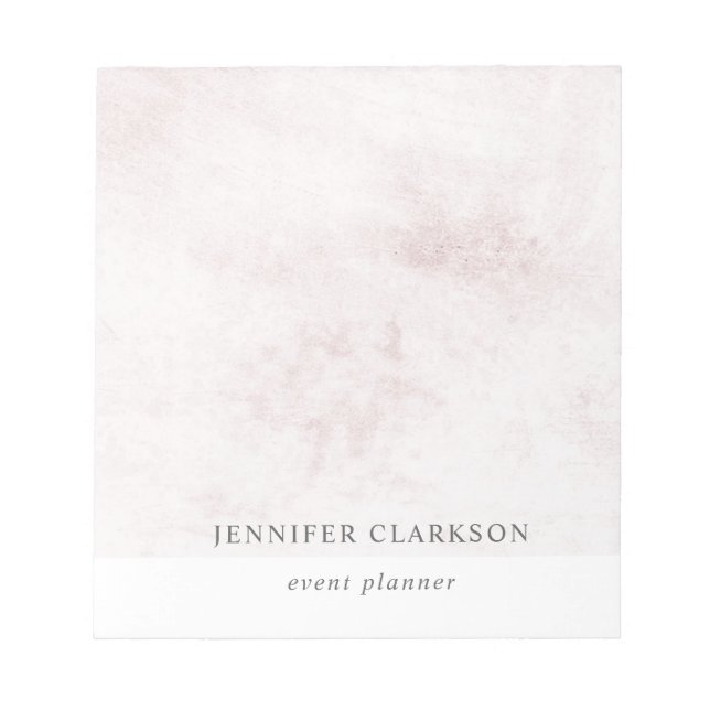 Modern chic white brushed marble personalised notepad (Front)