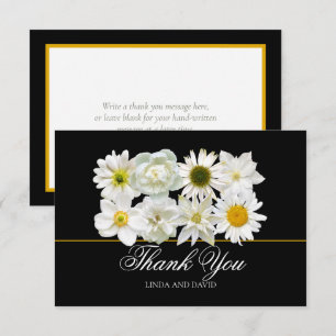 Modern Chic White Flower Bridal Shower Thank You Card