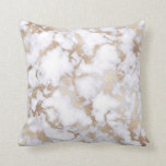 Modern Chic White Gold Foil Marble Pattern Cushion<br><div class="desc">This chic and elegant marble pattern is a trendy and unique twist on a classic pattern. Marbles are all the rage right now and this original design has been infused with faux printed gold foil marble veins on a white stone. It’s the perfect choice for the fashionable, stylish, and contemporary...</div>