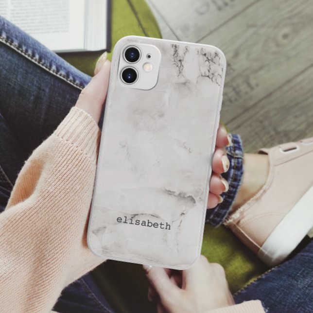 Modern Chic white gray marble classic Case-Mate iPhone Case (Creator Uploaded)