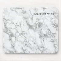 Modern Chic White Grey Silver Grey Glitter Marble