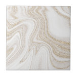 Modern chic white marble gold glitter ceramic tile<br><div class="desc">Modern chic white marble gold glitter luxurious ceramic tile</div>