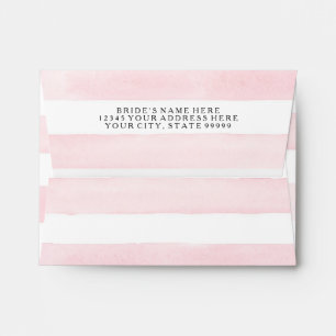 MODERN Chic Wide Stripes w Roses A2 Thank You Note Envelopes