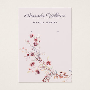 Modern chic wildflower floral earring display card