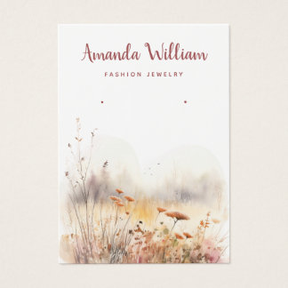Modern chic wildflower floral earring display card