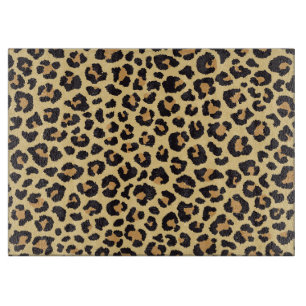 Modern Chic Wildlife Leopard Animal Print Pattern Cutting Board