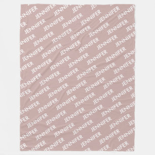 Modern Chic You Name It Personalised Dusty Pink Fleece Blanket