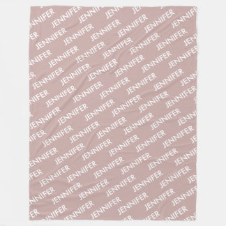 Modern Chic You Name It Personalised Dusty Pink Fleece Blanket