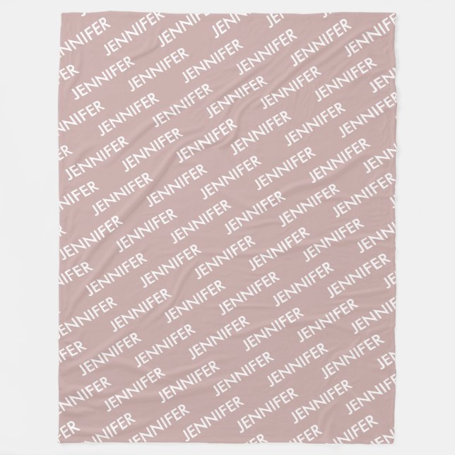 Modern Chic You Name It Personalised Dusty Pink Fleece Blanket (Front)
