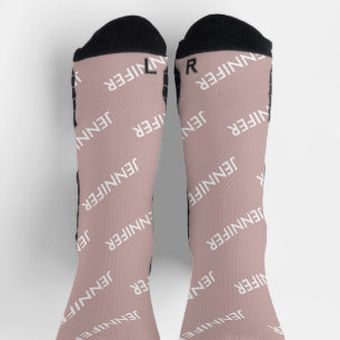 Modern Chic You Name It Personalised Dusty Pink Socks
