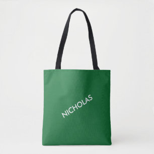 Modern Chic You Name It Personalised Green Tote Bag