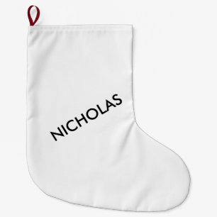 Modern Chic You Name It Personalised White Large Christmas Stocking
