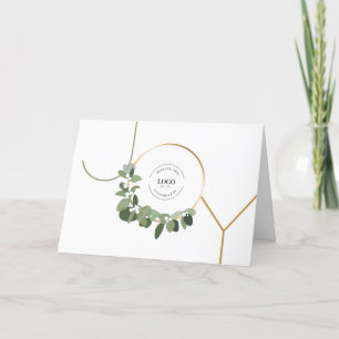 Modern Chic Your logo Joy Business Christmas Holiday Card