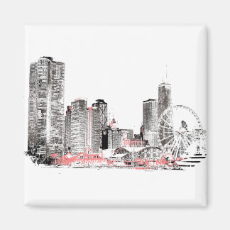 Modern Chicago Skyline Magnet