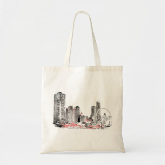 Modern Chicago Skyline Tote Bag