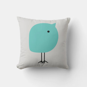 Modern Chick Baby Nursery Pillow, Turquoise & Grey Cushion
