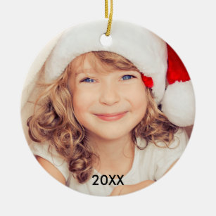 Modern Child Photo Stylish Christmas Ornament