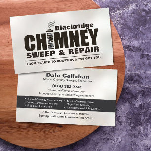 Modern Chimney Sweep & Fireplace Services Business Card