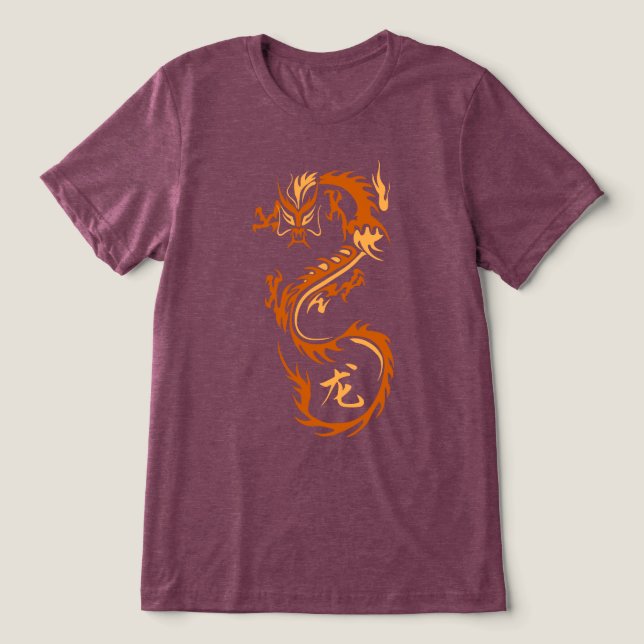 Modern Chinese Dragon Tri-Blend Shirt (Design Front)