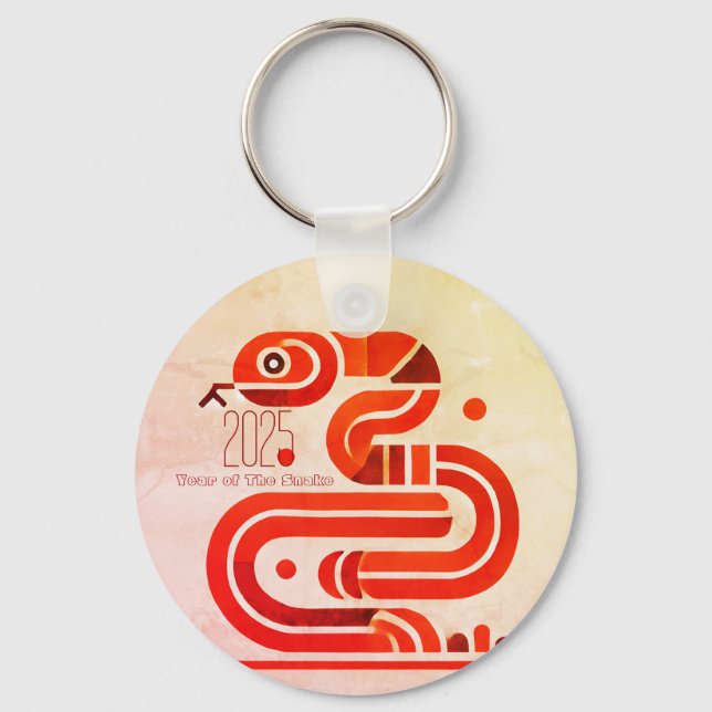 Modern Chinese New Year Snake 2025 BRK04 Keychain (Front)
