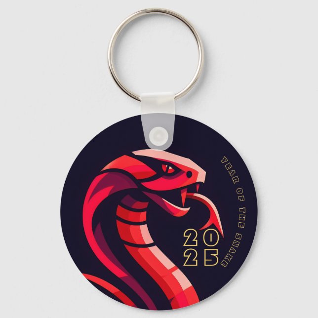 Modern Chinese New Year Snake 2025 BRK05 Key Ring (Front)
