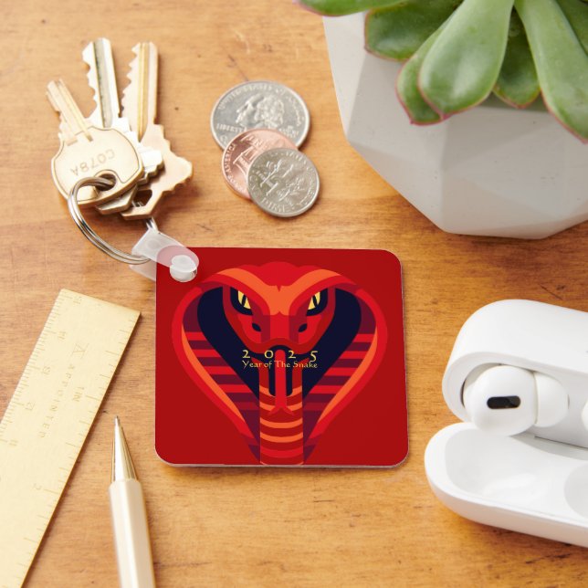 Modern Chinese New Year Snake 2025 BSqK01 Key Ring (Desk)