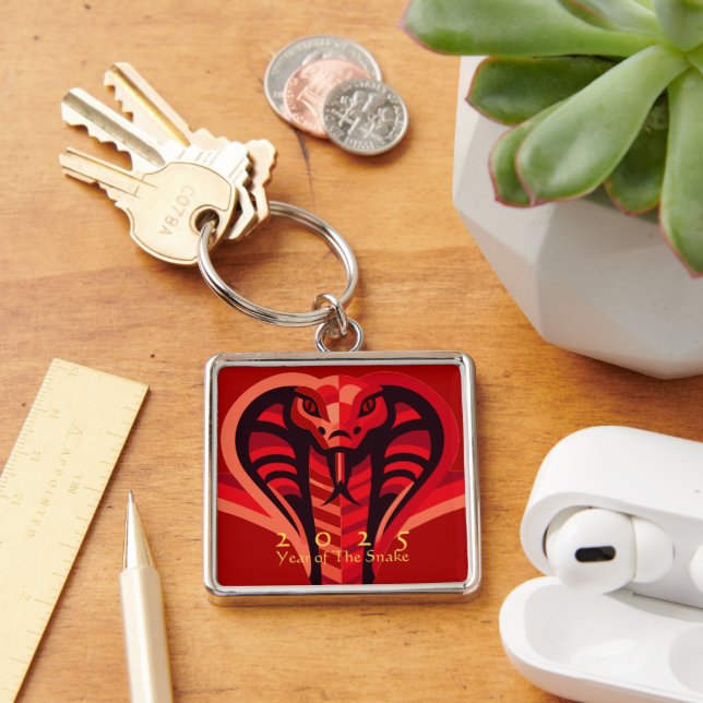 Modern Chinese New Year Snake 2025 MSqK02 Key Ring (Desk)