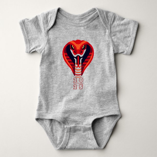 Modern Chinese Snake Year 2025 Baby B Baby Bodysuit (Front)