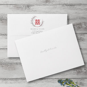 Modern Chinese Wedding Invitation Envelope