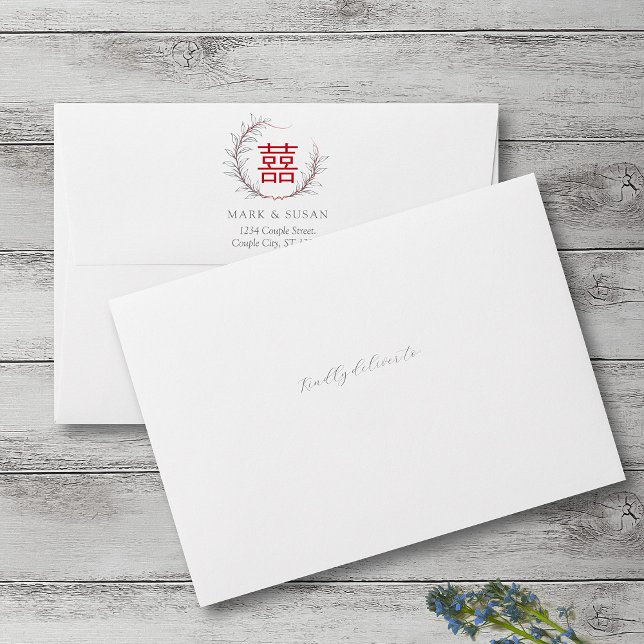 Modern Chinese Wedding Invitation Envelope (Creator Uploaded)