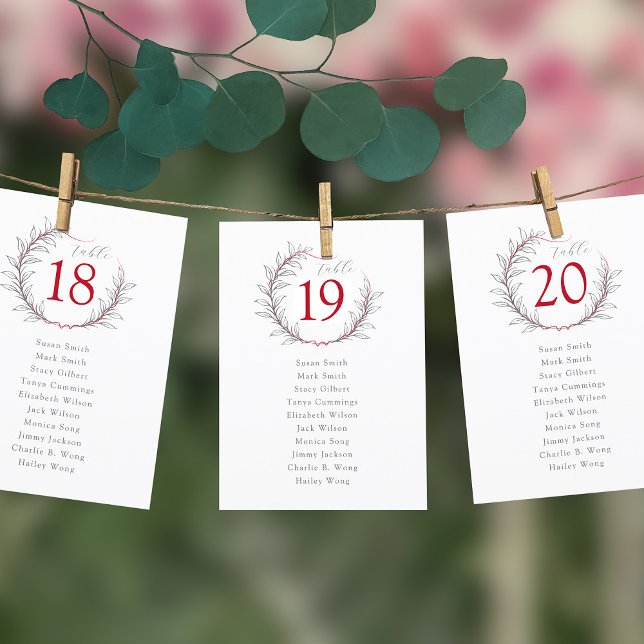 Modern Chinese Wedding Seating Chart Card (Creator Uploaded)