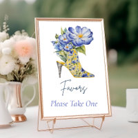 Modern Chinoiserie High-Heel Shoe Favours Sign