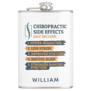 Modern Chiropractic Side Effects Gag Personalized Hip Flask