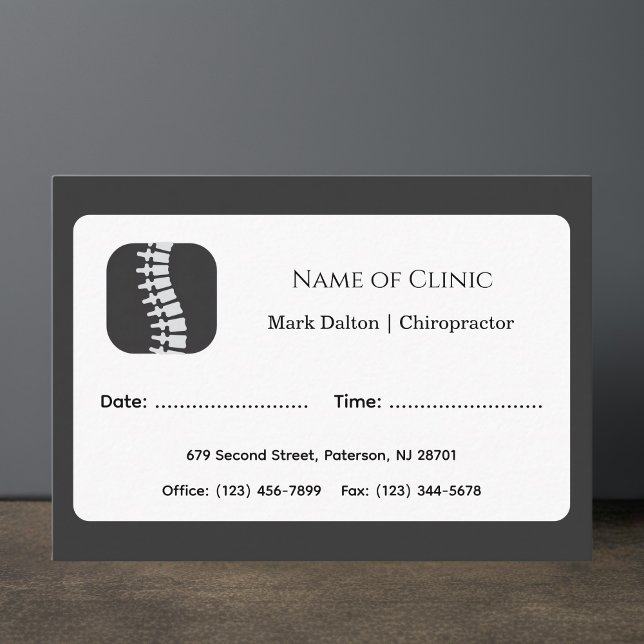 Modern Chiropractor Appointment Reminder Card (Creator Uploaded)