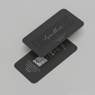 Modern Chiropractor Chiropractic Therapist Black Business Card