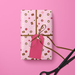 Modern Chocolate Bonbons- Wrapping Paper- Pink Wrapping Paper