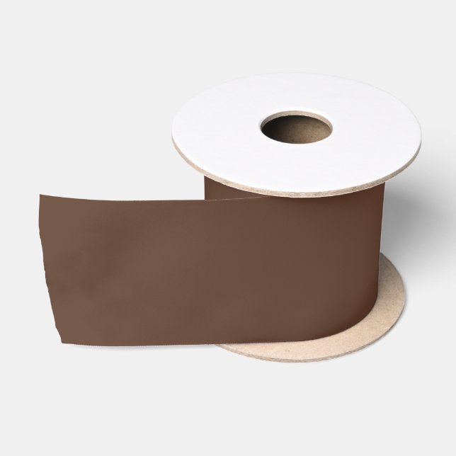 Modern Chocolate Brown Plain Solid Colour Satin Ribbon (Spool)