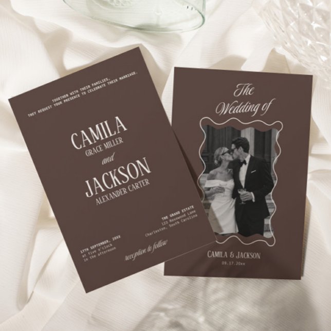 Modern Chocolate Brown Wedding  Invitation (Creator Uploaded)