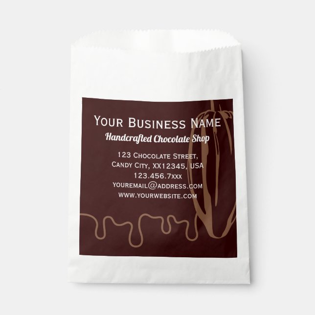 Modern Chocolatier Chocolate Shop Packaging Paper Favour Bag (Front)