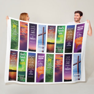 Modern Christian Bible Scripture Verses Fleece Blanket