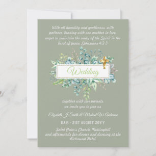 Modern Christian Catholic Wedding Invitation 