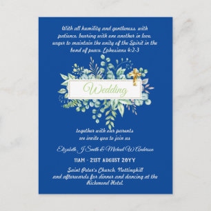 Modern Christian Catholic Wedding Invitation Postcard