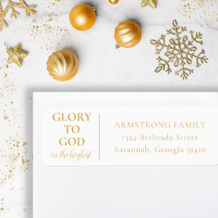 Modern Christian Christmas Return Address Return Address Label