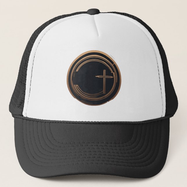 Modern Christian Cross Trucker Hat (Front)