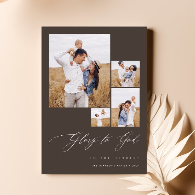 Modern Christian Family Religious Photo Christmas Holiday Card (Creator Uploaded)