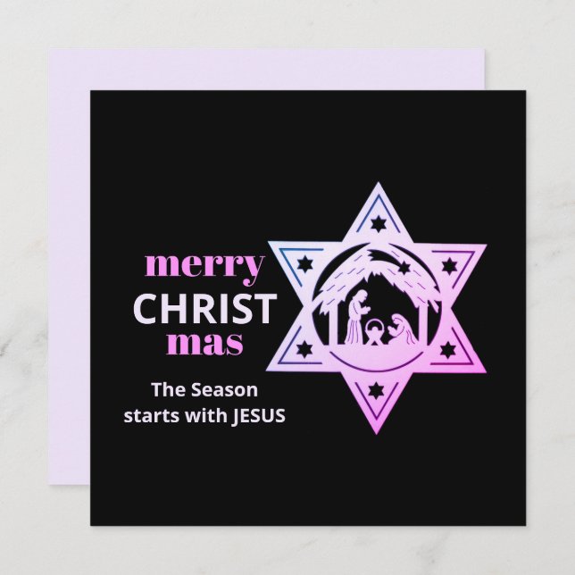 Modern Christian Nativity CHRISTmas Card (Front/Back)