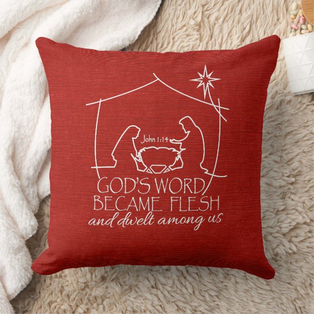 Modern Christian Nativity Scripture Christmas Cushion (Blanket)