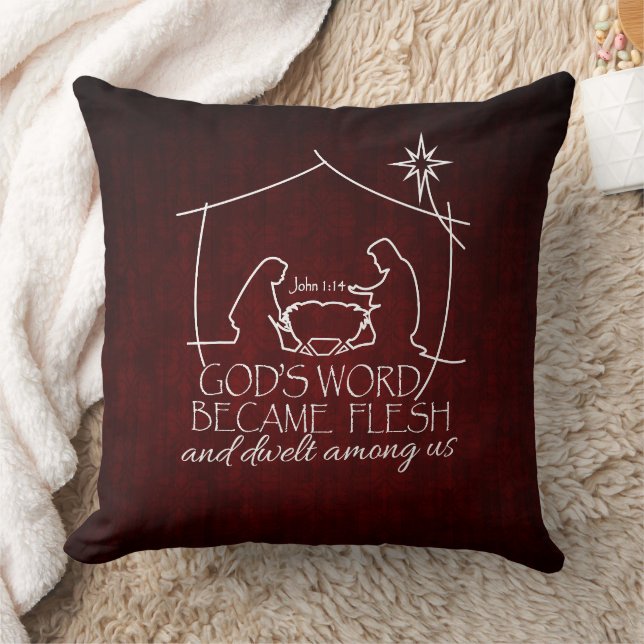 Modern Christian Nativity Scripture Christmas Cushion (Blanket)